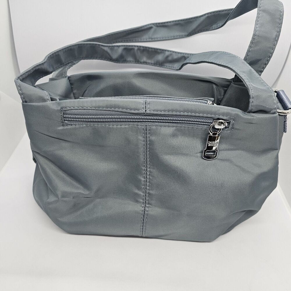 Chibao Multi-Pocket Casual Crossbody Purse Gray Waterproof Nylon Shoulder Bag - Picture 7 of 9